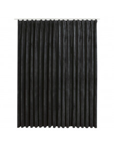 Tenda Oscurante con Ganci in Velluto Antracite 290x245 cm