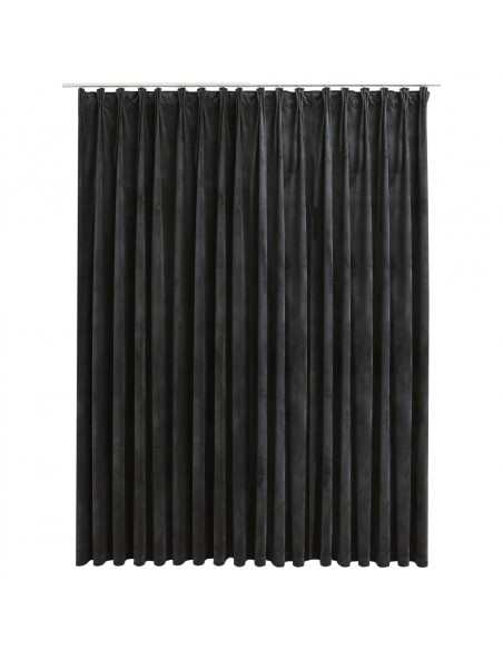 Tenda Oscurante con Ganci in Velluto Antracite 290x245 cm