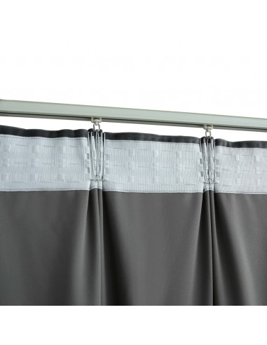 Tenda Oscurante con Ganci in Velluto Antracite 290x245 cm