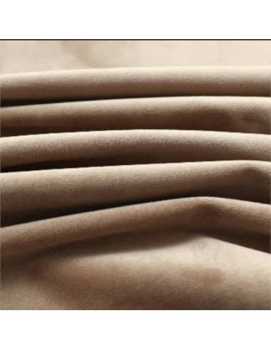 Tende Oscuranti con Anelli 2 pz Beige in Velluto 140x175 cm
