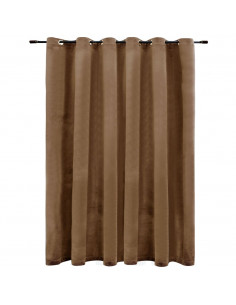 Tenda Oscurante con Anelli in Metallo Velluto Beige 290x245 cm