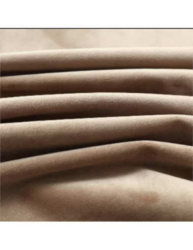 Tenda Oscurante con Anelli in Metallo Velluto Beige 290x245 cm