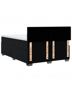 Giroletto a Molle con Materasso Nero 140x190 cm in Velluto