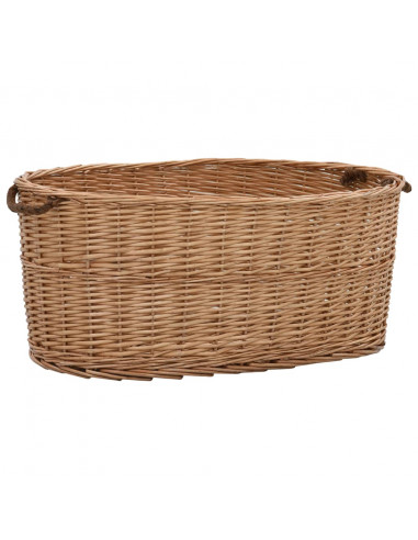 Cesta per Legna con Maniglie 78x54x34cm Salice Naturale