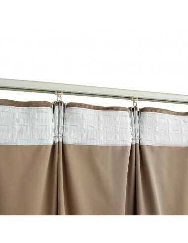 Tende Oscuranti con Ganci 2 pz Beige in Velluto 140x175 cm