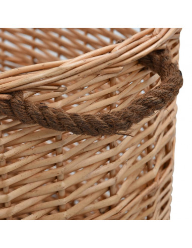 Cesta per Legna con Maniglie 78x54x34cm Salice Naturale