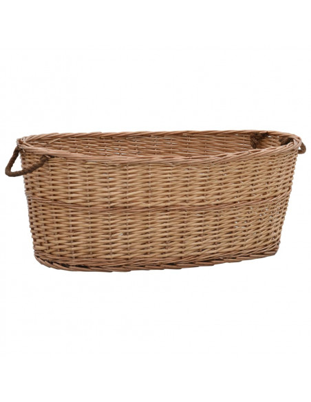 Cesta per Legna con Maniglie 88x57x34cm Salice Naturale