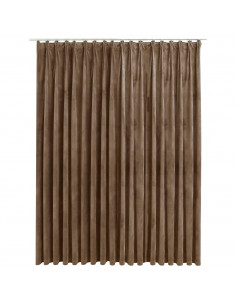 Tenda Oscurante con Ganci Beige in Velluto 290x245 cm