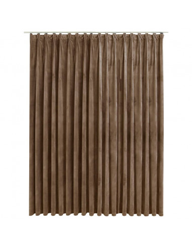 Tenda Oscurante con Ganci Beige in Velluto 290x245 cm