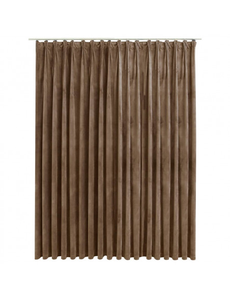 Tenda Oscurante con Ganci Beige in Velluto 290x245 cm
