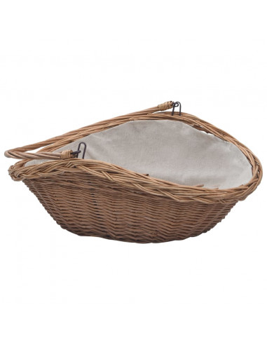 Cesta Legna da Ardere con Manico 57x46,5x52cm Marrone in Salice