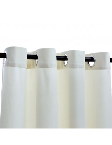 Tende Oscuranti con Anelli 2 pz Crema in Velluto 140x175 cm
