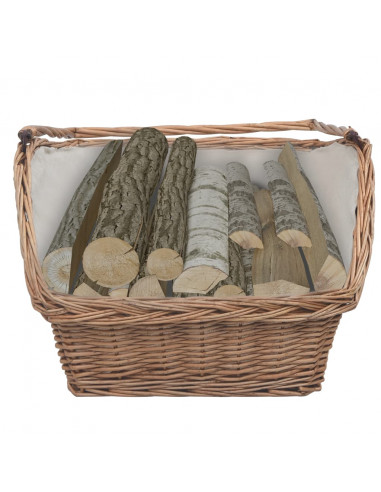 Cesta Legna da Ardere con Manico 61,5x46,5x58cm Marrone Salice
