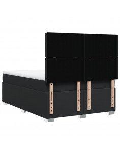 Giroletto a Molle con Materasso Nero 140x200 cm in Similpelle