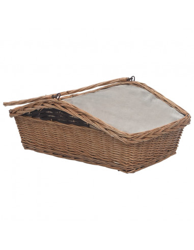 Cesta Legna da Ardere con Manico 61,5x46,5x58cm Marrone Salice