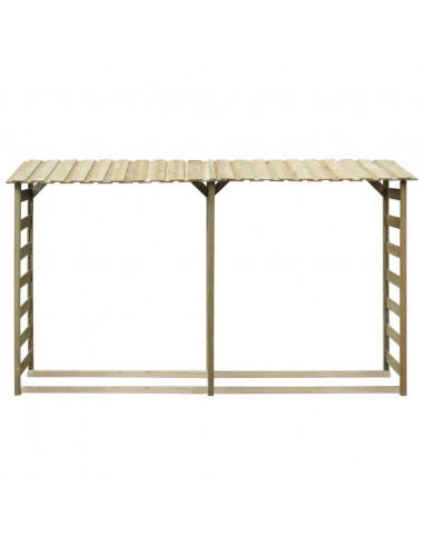 Doppio Capannone per Legname 300x44x176cm Legno Pino Impregnato