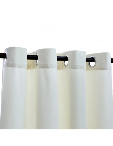 Tende Oscuranti con Anelli 2 pz Crema in Velluto 140x245 cm