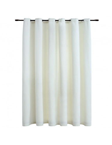 Tenda Oscurante con Anelli in Metallo Velluto Crema 290x245 cm