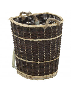 Cesta per Legna con Spallacci 44,5x37x50cm Salice Naturale 2