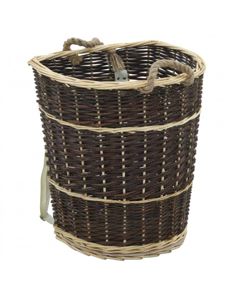 Cesta per Legna con Spallacci 44,5x37x50cm Salice Naturale