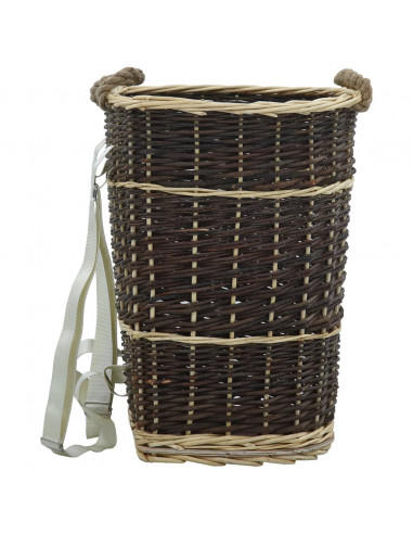 Cesta per Legna con Spallacci 44,5x37x50cm Salice Naturale