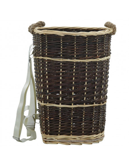 Cesta per Legna con Spallacci 44,5x37x50cm Salice Naturale