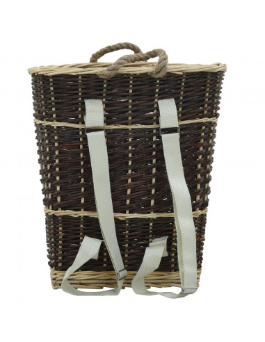 Cesta per Legna con Spallacci 44,5x37x50cm Salice Naturale