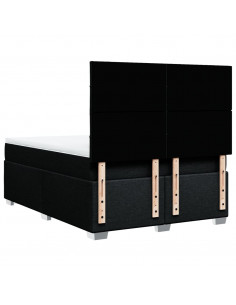 Giroletto a Molle con Materasso Nero 140x200 cm in Tessuto