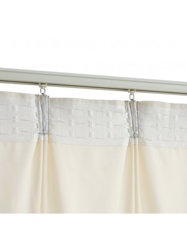 Tende Oscuranti con Ganci 2 pz Crema in Velluto 140x175 cm