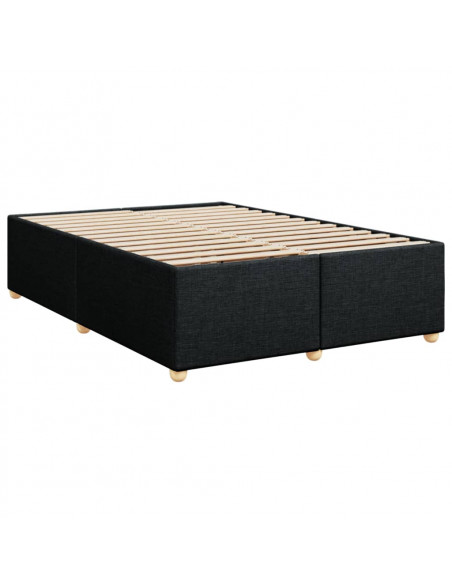 Giroletto a Molle con Materasso Nero 140x200 cm in Tessuto