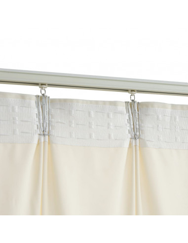 Tende Oscuranti con Ganci 2 pz Crema in Velluto 140x225 cm