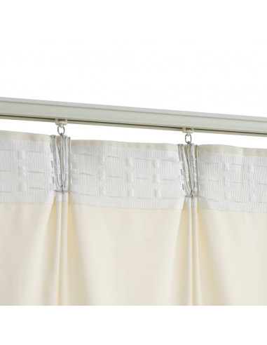 Tende Oscuranti con Ganci 2 pz Crema in Velluto 140x245 cm