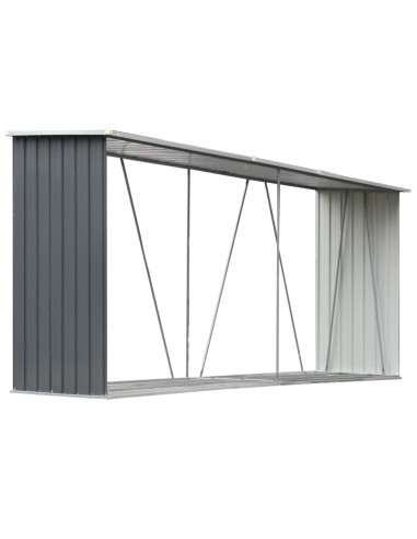 Capannone da Giardino in Acciaio Zincato 330x84x152cm Grigio