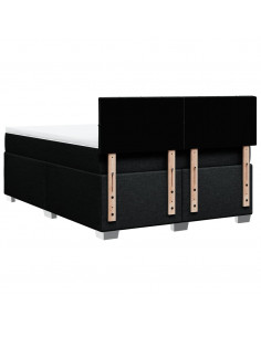 Giroletto a Molle con Materasso Nero 140x200 cm in Tessuto