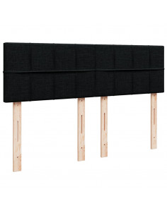 Giroletto a Molle con Materasso Nero 140x200 cm in Tessuto