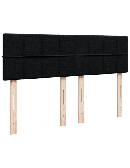 Giroletto a Molle con Materasso Nero 140x200 cm in Tessuto