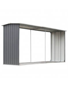 Capannone da Giardino in Acciaio Zincato 330x92x153cm Grigio 2