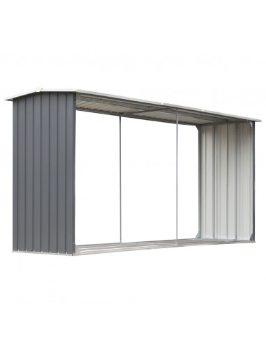 Capannone da Giardino in Acciaio Zincato 330x92x153cm Grigio