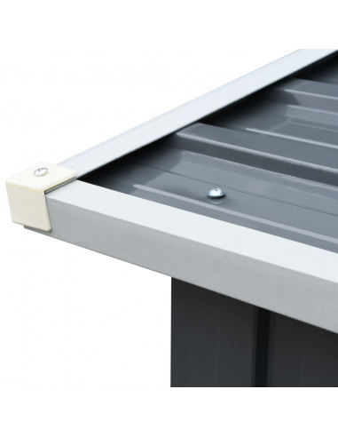 Capannone da Giardino in Acciaio Zincato 330x92x153cm Grigio