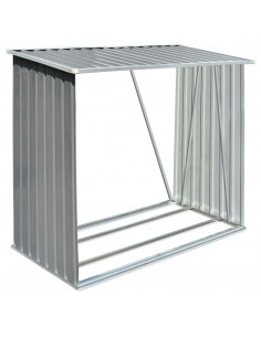 Capannone da Giardino in Acciaio Zincato Grigio 163x83x154 cm 2