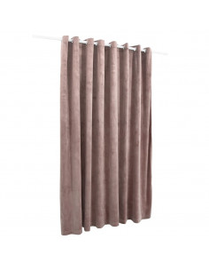 Tenda Oscurante Anelli in Metallo Velluto Rosa Antico 290x245cm 2