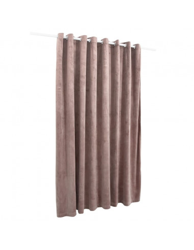 Tenda Oscurante Anelli in Metallo Velluto Rosa Antico 290x245cm