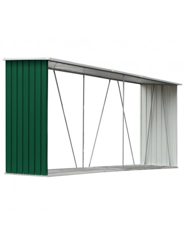 Capannone da Giardino in Acciaio Zincato 330x84x152cm Verde