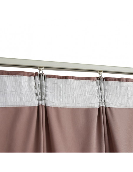 Tende Oscuranti con Ganci 2 pz Rosa Antico in Velluto 140x225cm