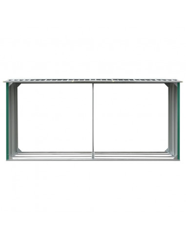 Capannone da Giardino in Acciaio Zincato 330x92x153cm Verde
