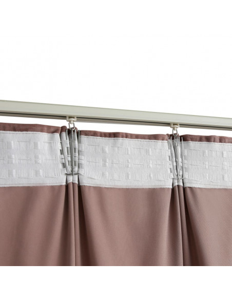 Tende Oscuranti con Ganci 2 pz Rosa Antico in Velluto 140x245cm