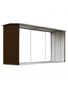 Capannone da Giardino in Acciaio Zincato 330x92x153cm Marrone 2