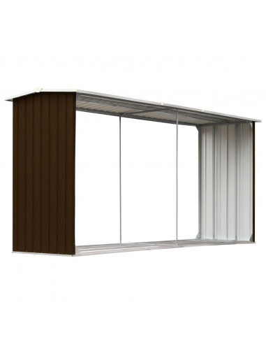 Capannone da Giardino in Acciaio Zincato 330x92x153cm Marrone