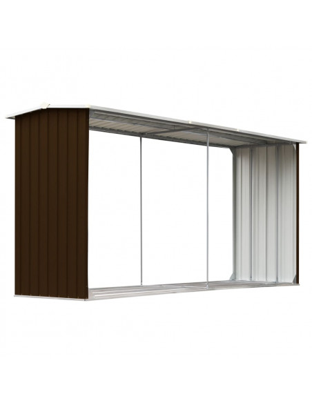 Capannone da Giardino in Acciaio Zincato 330x92x153cm Marrone