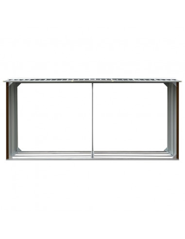Capannone da Giardino in Acciaio Zincato 330x92x153cm Marrone